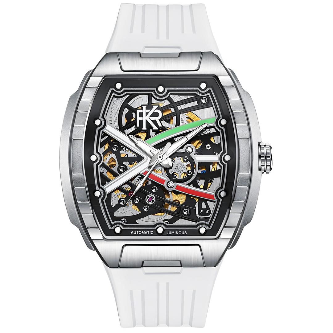 

Сильный ночной свет нерегулярные полые мужские винные бочкообразные полностью автоматические механические часы студенческие модные спортивные часы белый