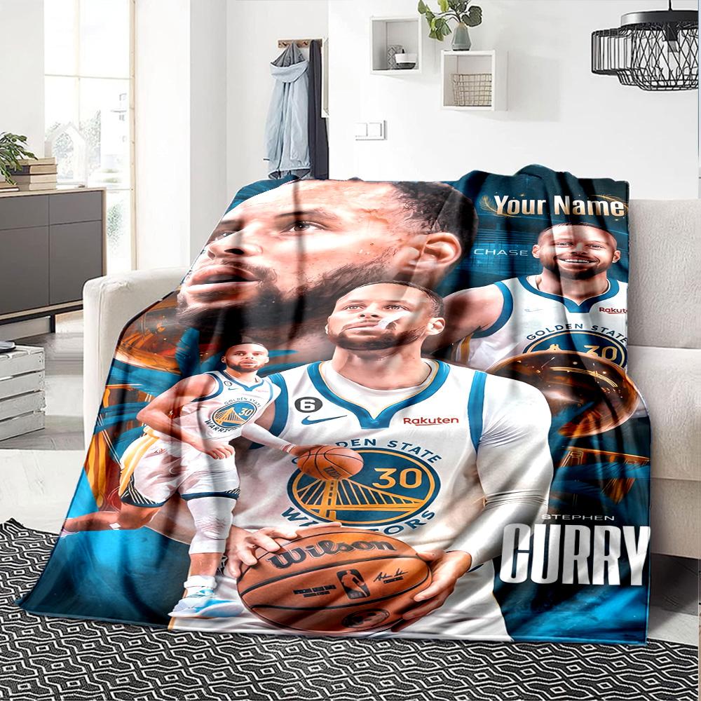 Curry Action Poster Customize Text Blanket Cozy Personalized Blanket Soft & Cozy Suitable for Picnics Nap Chair Sofa for All Occasions