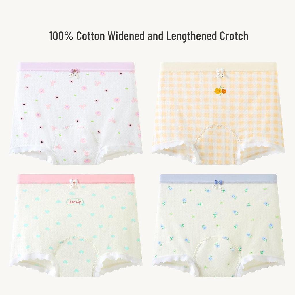Summer Ice Silk Antibacterial Girls' Underwear - Individually Packaged Briefs