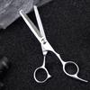 Silver 6 Inch Household Haircut Hairdressing Scissors Flat Scissors Bangs Scissors Knife Holder Scraper Set