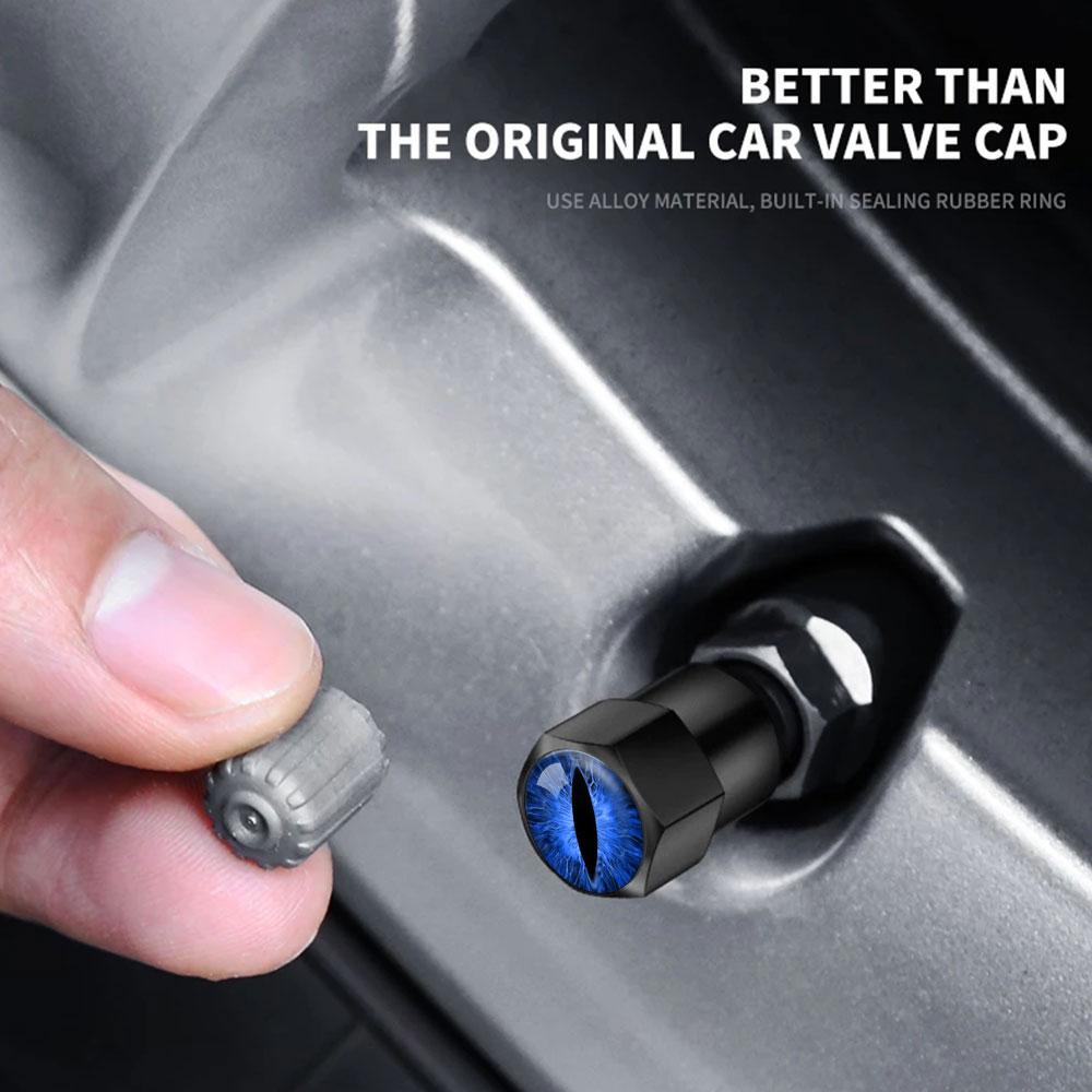 4 STÜCKE Universal DIY Auto Rad Reifen Luftventilkappen Schaft Autoaufkleber Für Autos Motor Autozubehör Dekor Geschenk, Für Augenform