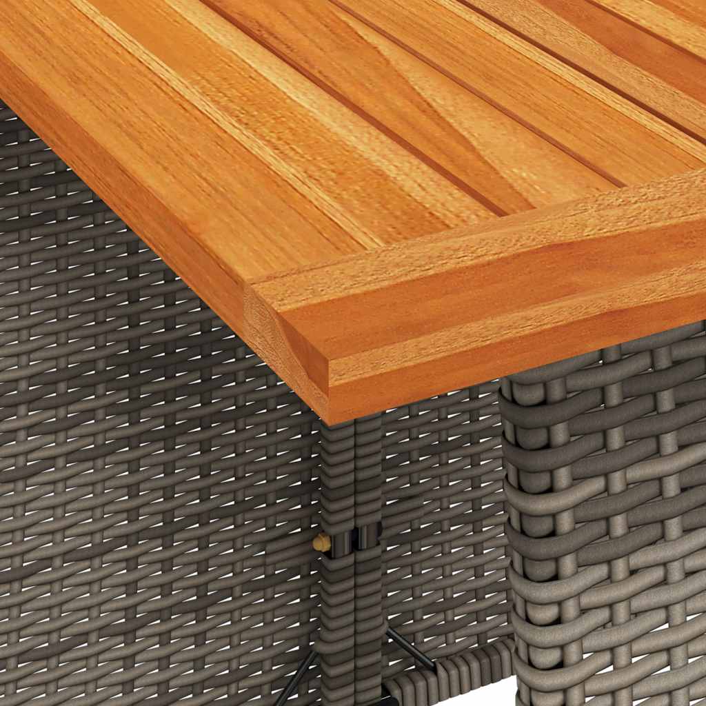 5 Piece Outdoor Dining Set with Cushions Grey Poly Rattan