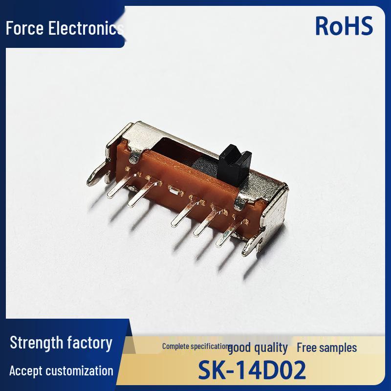 

SK-14D02 Mini Slide Switch, Horizontal Pin, Four-Speed, Vertical Power Dial, Normally Open VG4