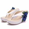 Women New School Flip Flops Sandals 2023 Fashion Open Toe Flowers Design Beach Slides Shoes Open Toe Ladies Slippers