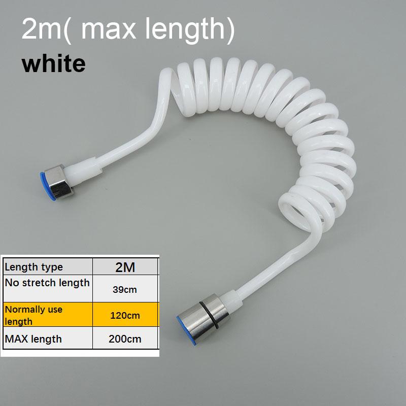 

1,5/3/2 м, белая головка 304, гибкая пружинная насадка для душа, мягкий шланг, пластиковая трубка для воды, туалета, опрыскивателя для биде, телефонной линии, ванной комнаты 3m(max)