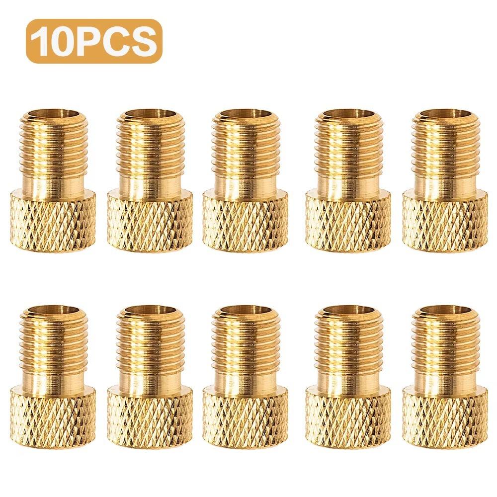Golden Bicycle Valve Adapter Copper Bike Tire Valve Adapter Bicycle Pump Adapter