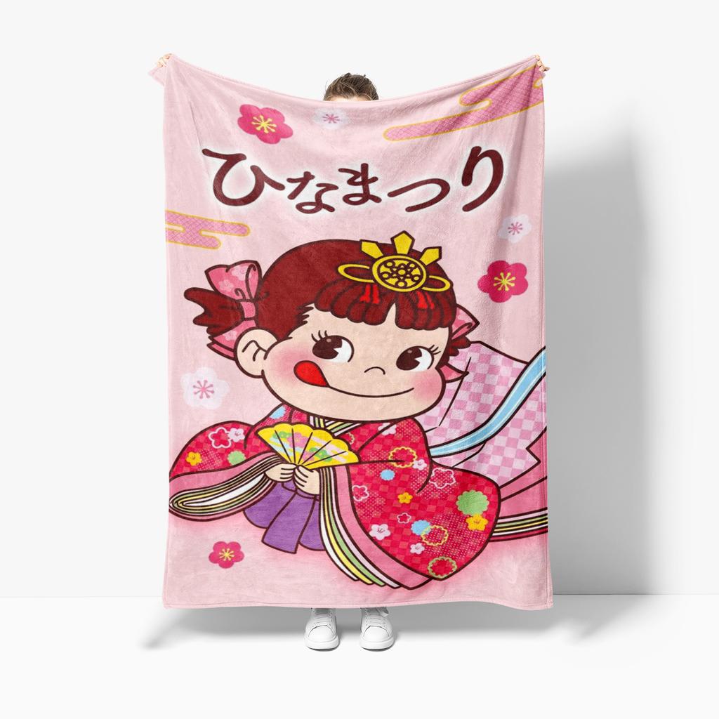 Cute Mliky Peko-Chan Girl Blanket All-Season Throw for Bed, Couch, Travel - Cozy Home & Travel Companion