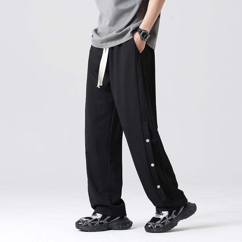 

Men s Casual Pants Breasted Trendy Loose Straight Pants Spring and Summer Sports Youth Pants Men M