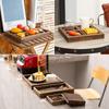 Yangbaga 7-Piece Wooden Tray Set, Perfect for Tea, Cafes, and Kitchens, Perfect for Small Items, Set Meals, and Luncheons
