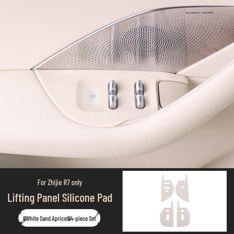 Zhijie R7 Window Lift Panel Button Protection Stickers - Silicone Anti-Scratch Decor for Four Doors