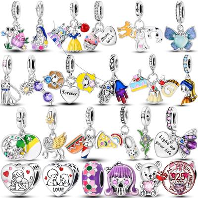 Enamel Charms Bead Copper Family Friend Love Heart Luminous Pendant Fit Accessories Bracelets Necklace Diy Jewelry