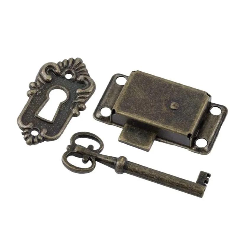 Craft Box Drawer Lock Three Piece Set, Cabinet Furniture Lock