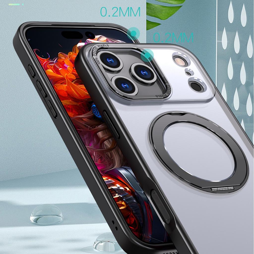 Heißes Produkt für Apple 17 Handyhülle 360° drehbare magnetische nicht-induktive Halterung für IPhone transparente Hülle