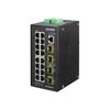 PLANET IGS-20040MT Commutateur Géré 16 X 10-100-1000 + 4 X Gigabit SFP Montage Sur Rail DIN, Fixation Murale 24 V c.A. - 12 72 V…