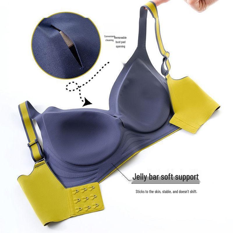 Seamless Gradient Sports Bra for Women - Wire-Free, Small Bust Support, Latex Adjustable