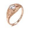 Rose Gold Faith Ring Micro-Wax Inlay Natural Zircon Rings Women Fine Religious Jewelry