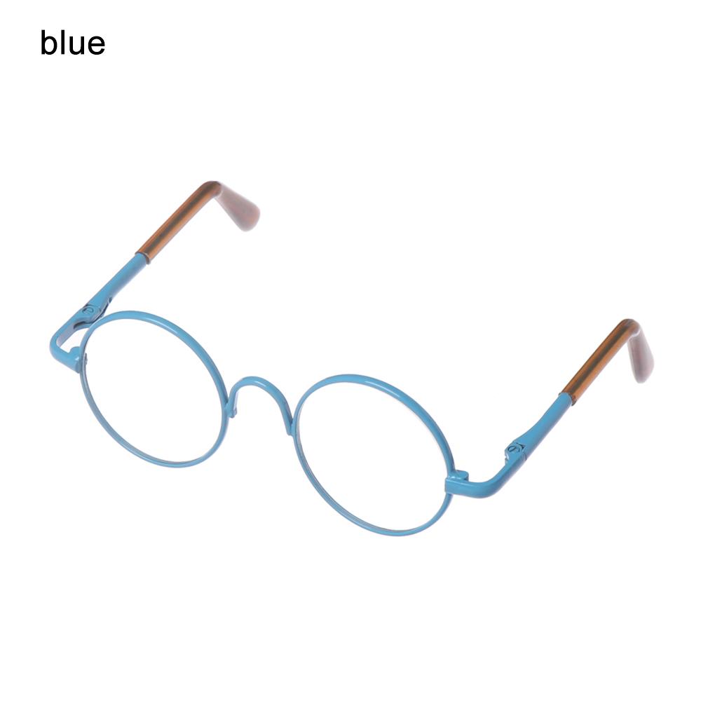 Miniature Doll Eyewear Classic Retro Metal Round Frame Spectacles Doll Toy Mini Glasses For 12/18 Inch Dolls Colorful Eyeglass
