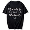 Unisex Cotton Crew Neck T Shirt with A Body Like This Who Needs Hair Muscular Arm Slogan Print Funny Bald Fitness Lover Gym Tees