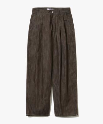 XERO Clean Denim Deep Two Tuck Vertical Pants [Brown]