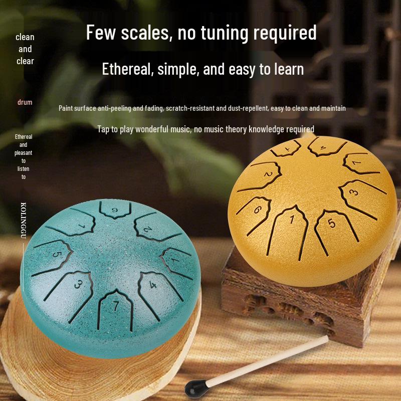 Ethereal Children's Mini Steel Tongue Drum - 3-inch & 4-inch, 8 Tones, Beginner Friendly