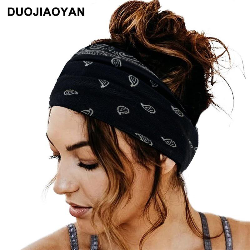 Paisley Knot Elastic Yoga Headband – European & American Style