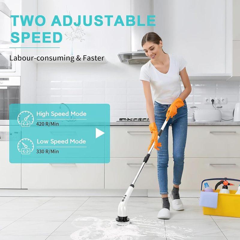 Electric Cleaning Brush with 7PCS Heads Bathroom Kitchen Cordless Handheld Shower Scrubber Spin Cleaner Multifunctional Cleaner