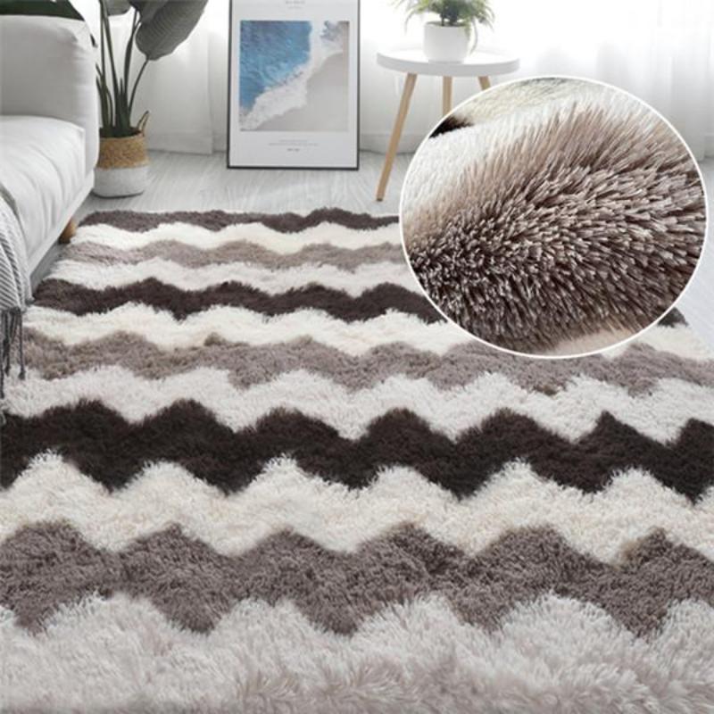 Area Rugs for Bedroom, Upgrade Non-Slip Grey Fluffy Soft Shag Carpet, Indoor Floor Gray Fuzzy Shaggy Living Room Plush Rug for Kids Home Dorm Decor