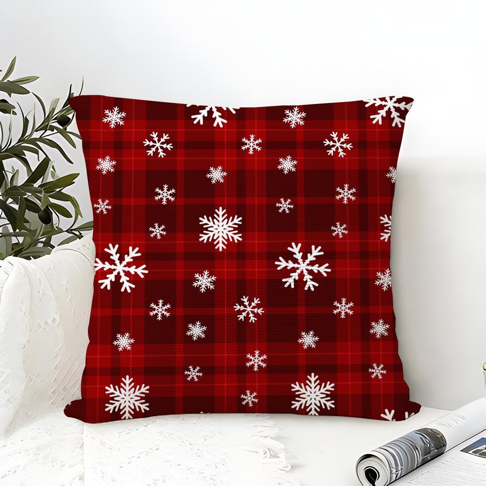 Snowflake-Themed Winter Home Decor Pictures Pillow Case Linen Pillow Case Sofa Home Decor Cushion Cover Cushion Cove