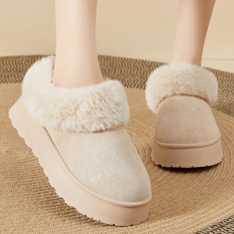 Womens Winter Snow Boots Warm Fleece Lined Thick Sole Fashionable Short Comfortable Casual Shoes