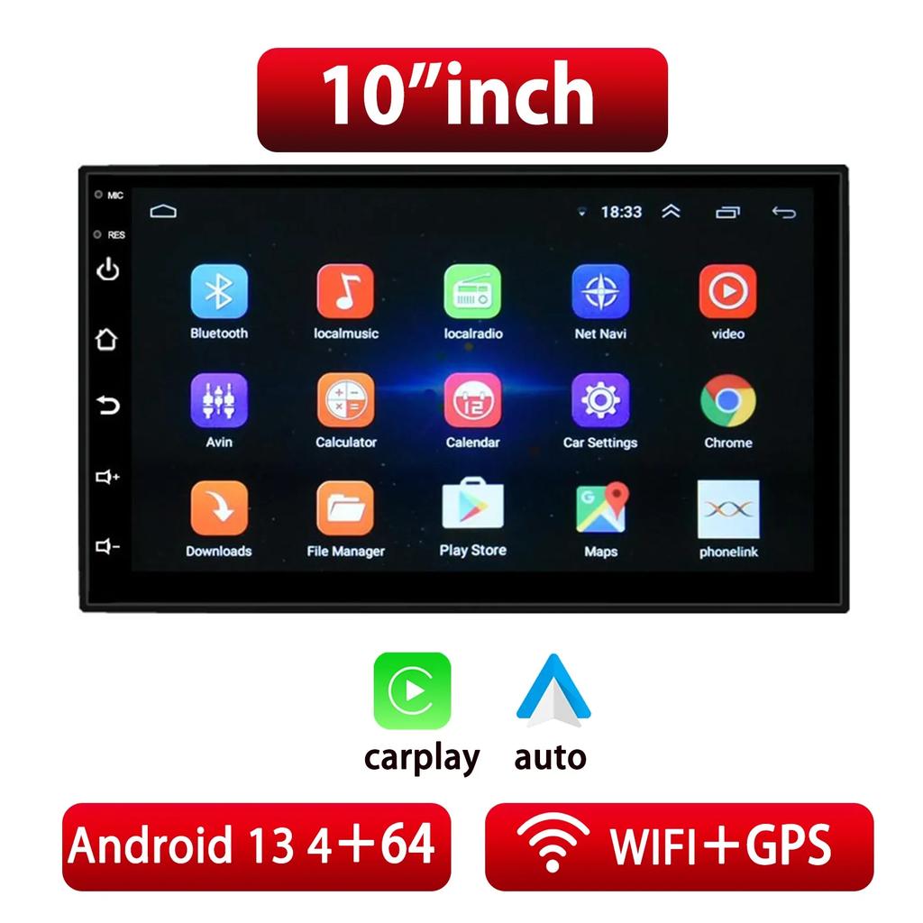 Car Radio Wireless Carplay Android Auto 2 Din 7"/9" GPS Navigator MP5 Player Glass Screen  Wi-Fi FM BT Car Stereo