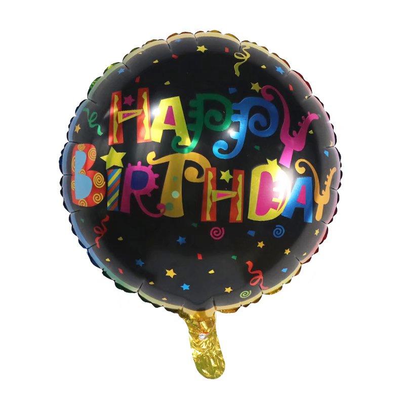 50Pcs/lot 18inch English Happy Birthday Aluminum Foil Balloon Round Helium Balloon Kids Birthday party decoration Air Golobs