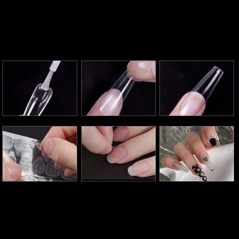 Kit de 240 buc Extensie pentru unghii false Sfaturi ușoare ultra-subțiri pentru unghii Uv Gel Lac Mucegai de construcție rapidă