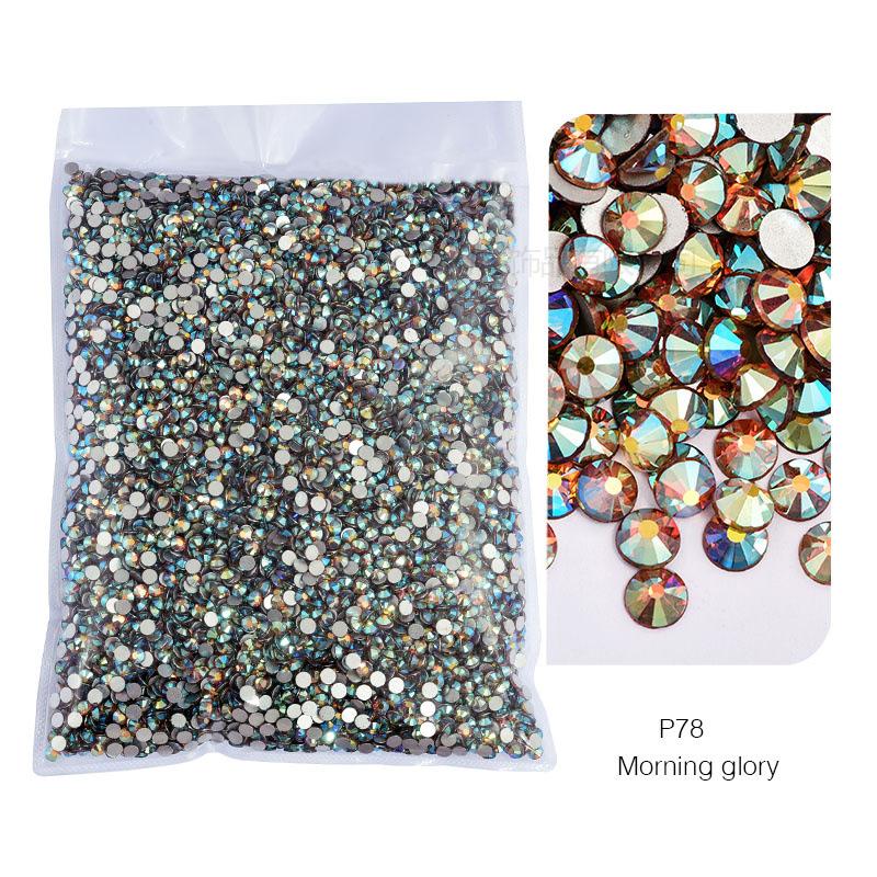 P72-180 Glass Nail Art Large Bag Flat Bottom Diamond, Silver Plated Diy Diamond Jewelry Accessories Mobile Phone Case Rhinestone Accessories