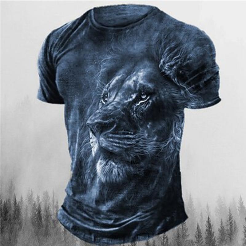 Men's T Shirt Tee Retro Shirts Graphic Animal Crew Neck Clothing 3D Print Outdoor Daily Sports Short Sleeve Vintage Fashion