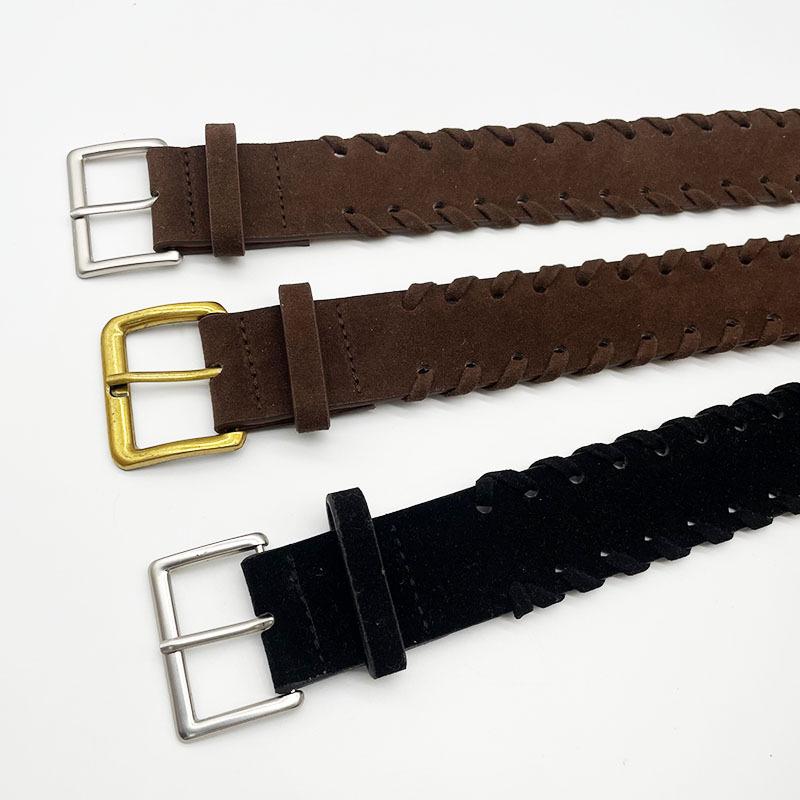 Vintage Suede Belts Ladies Gold Alloy Waist Buckle Dress Accessories Elegant Jeans Decorative