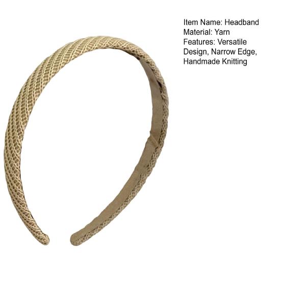 Women Headband Anti-Slip Inner Side Sponge Filling Handmade Knitting Hair Hoop
