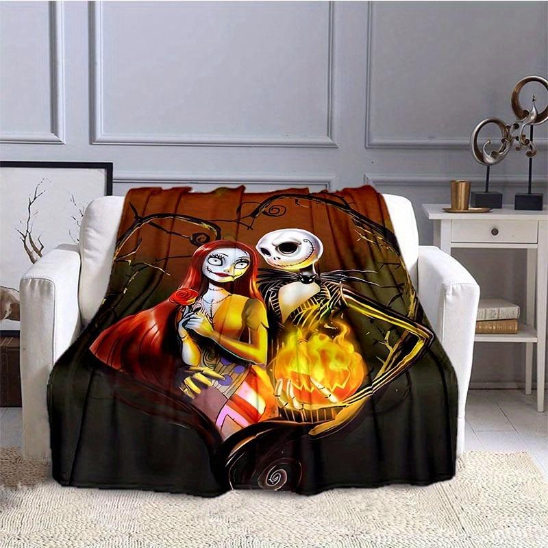1pc The Nightmare Before Christmas Printing Blanket - Soft, All-Season Throw for Living Room, Bedroom,Personalized Gift with Adorable Cartoon Design
