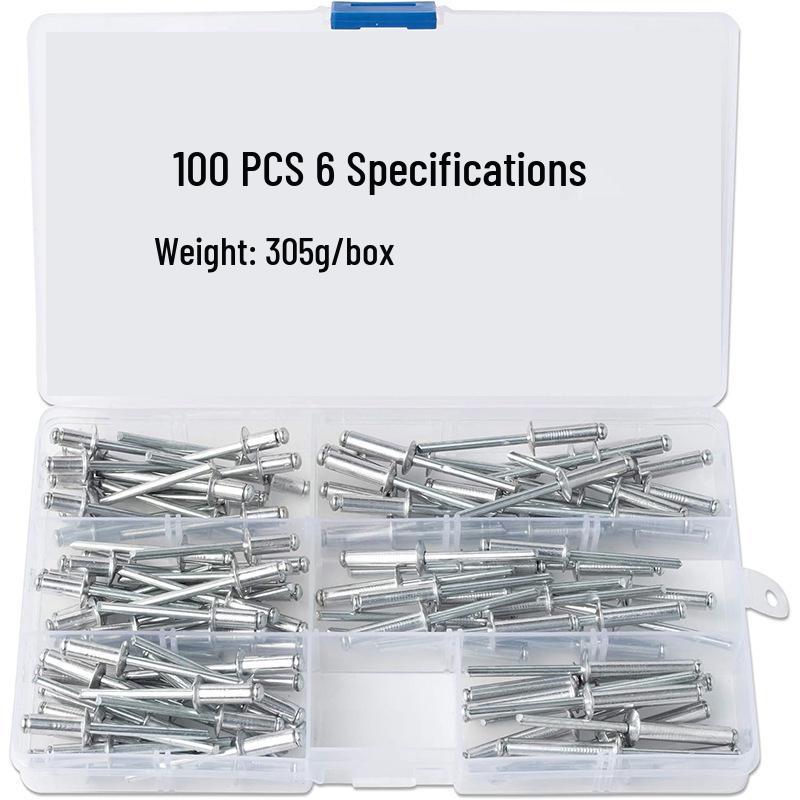 

100-Piece Pop Rivets Set: Ideal Fasteners for Construction and Metalworking