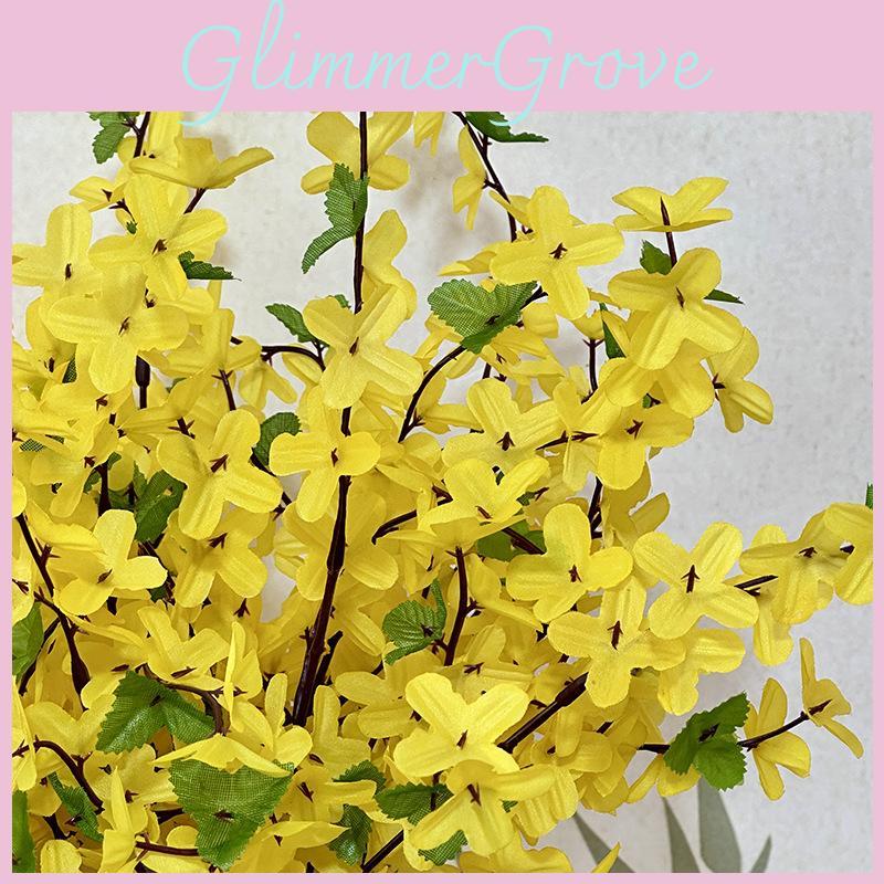 Winter Jasmine Fake Flower Bridal Arrangement With Durable Plastic Material For Wedding Venue And Photography Props