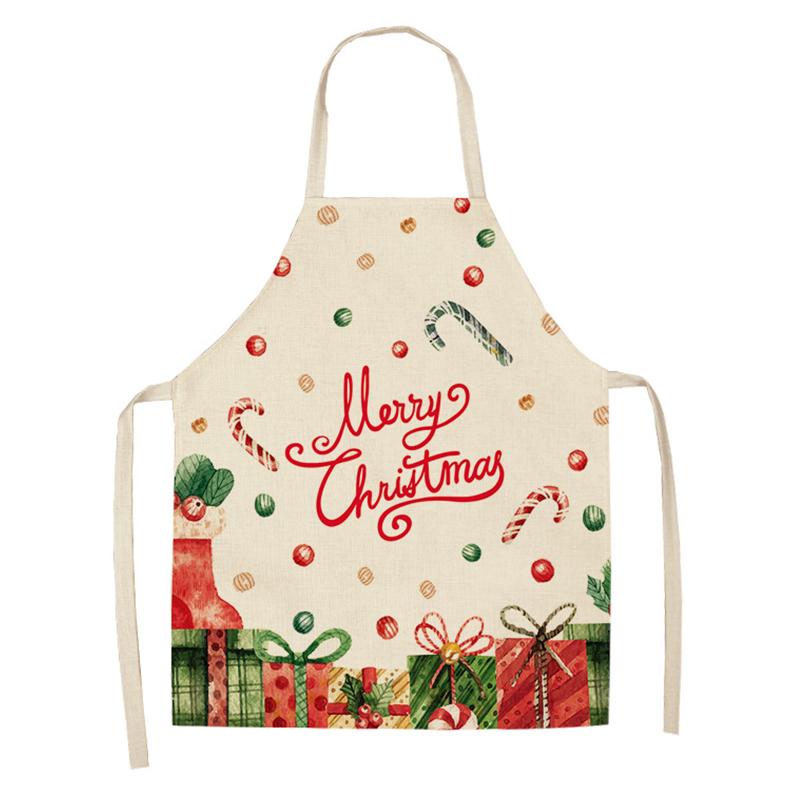 Linen Merry Christmas Apron Christmas Decorations for Home Kitchen Accessories 2025 Christmas Natal Navidad 2025 New Year Gifts