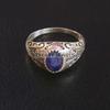 Blue Sapphire Oval Cut Gemstone With 925 Sterling Silver Ring For Men's #B581 JL375686463723