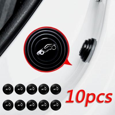 10 peças porta de carro anticolisão almofada de silicone antichoque porta de fechamento adesivos à prova de som junta de amortecedor automático