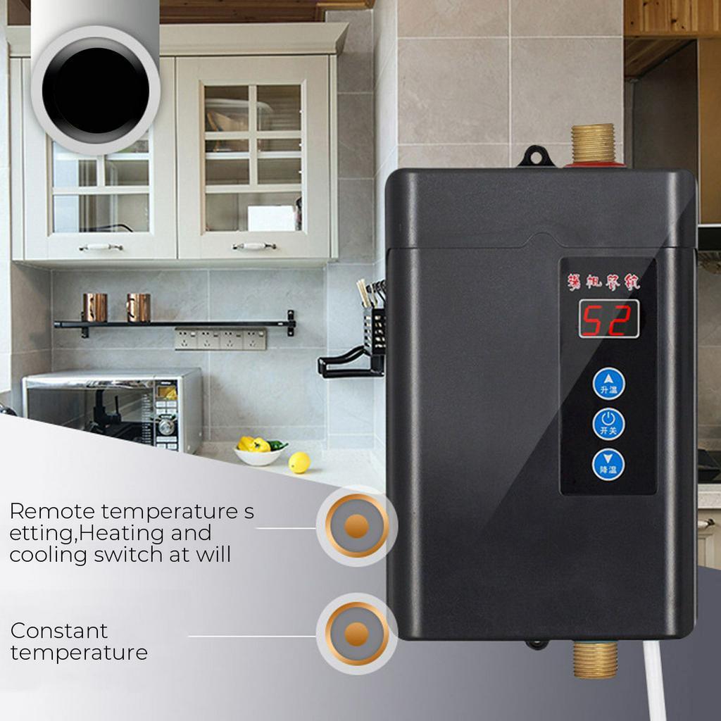 4000W Hot Instantaneous Water Heater System Mini Instant Electric Tankless Water Heater for Kitchen Bathroom 110-240V