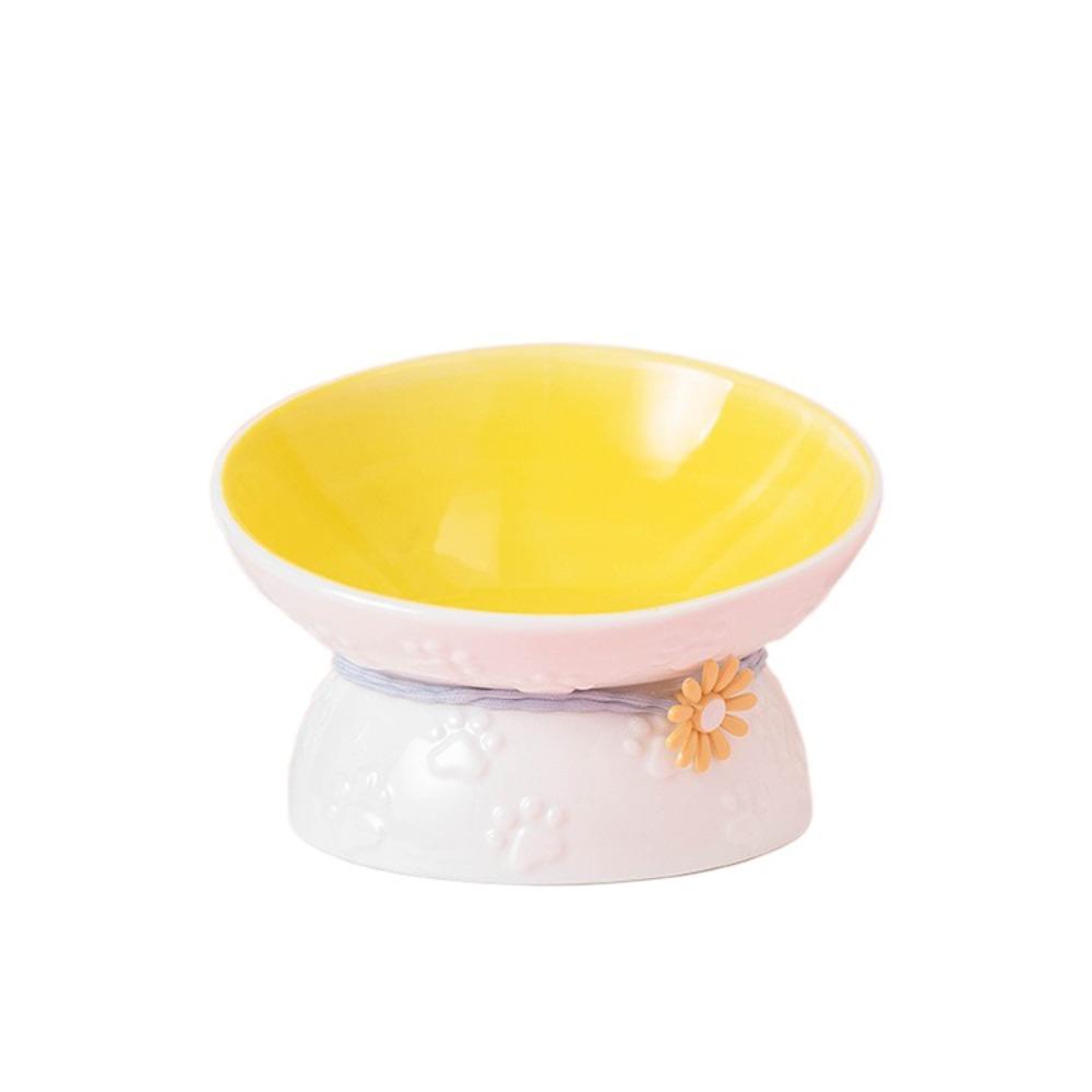 Ceramic Cat Bowl Creative Dog Food Feeding Basin Anti Knock Pet High Foot Bowl  Neck Protection