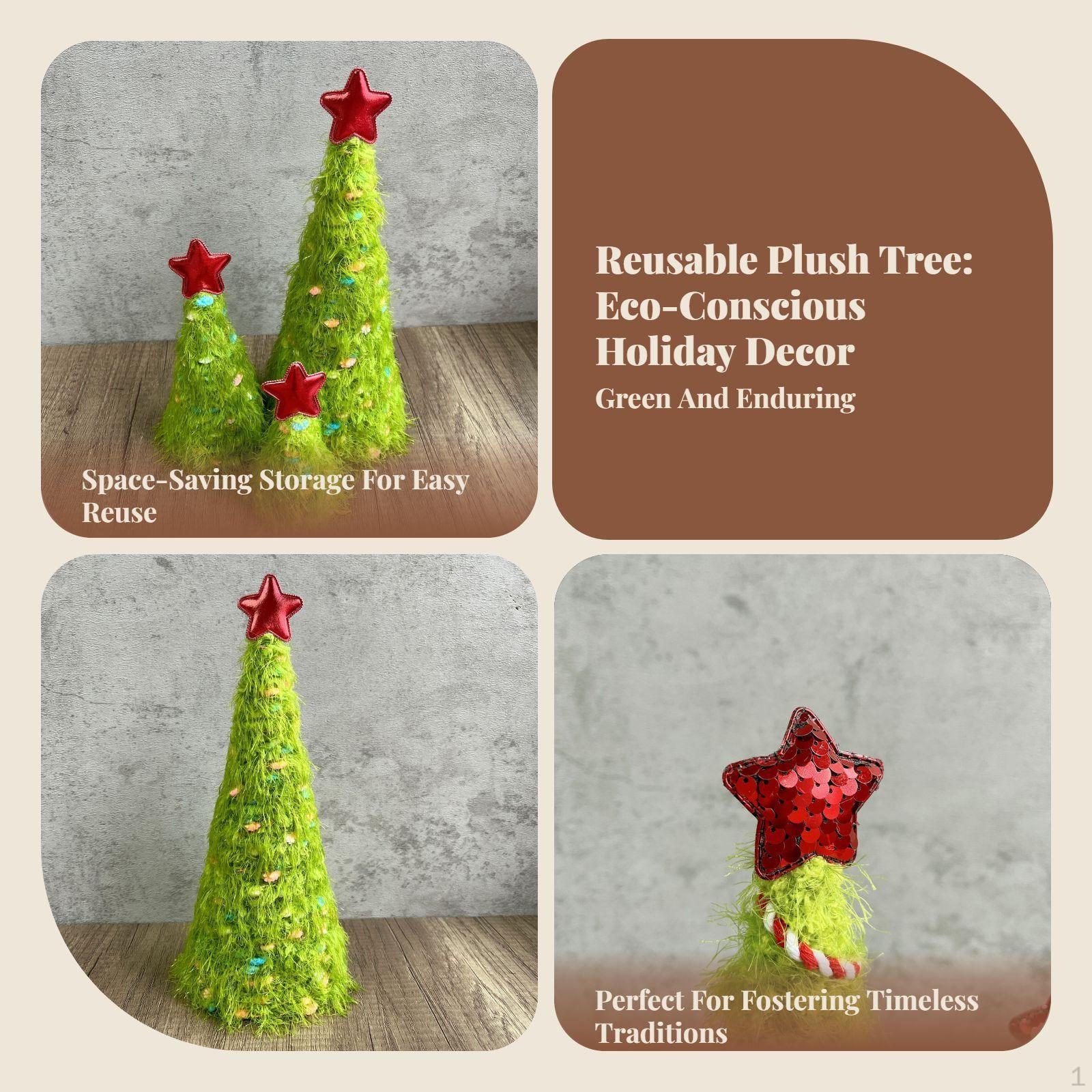 

3Pcs Tabletop Christmas Tree Decoration Versatile Artificial Xmas Ornament for Living