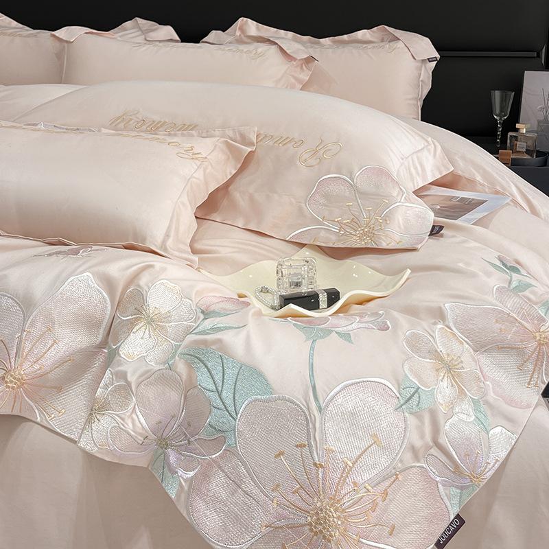 Pure Cotton Bedding Set Light Luxury Comfortable Skin-friendly Breathable Sheets Quilt Cover Pillowcase