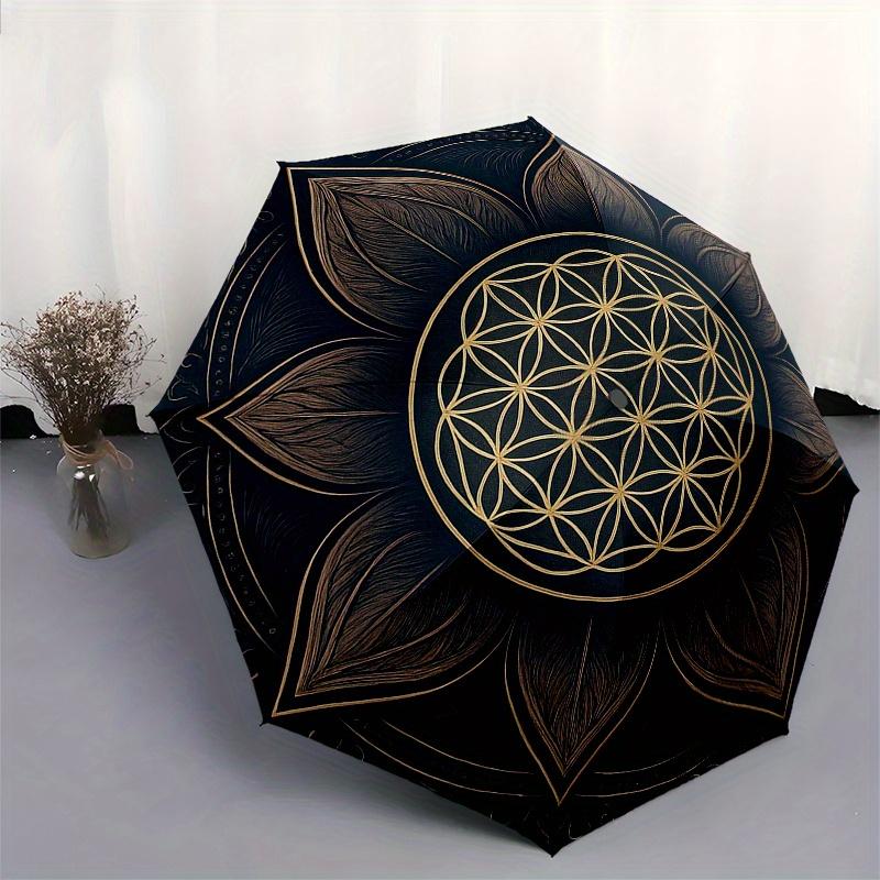 Lotus Mandala Wall Art: Spiritual Decor for Your SpaceUmbrella, Portable 3-Fold Compact Umbrella for Men & Women Gift