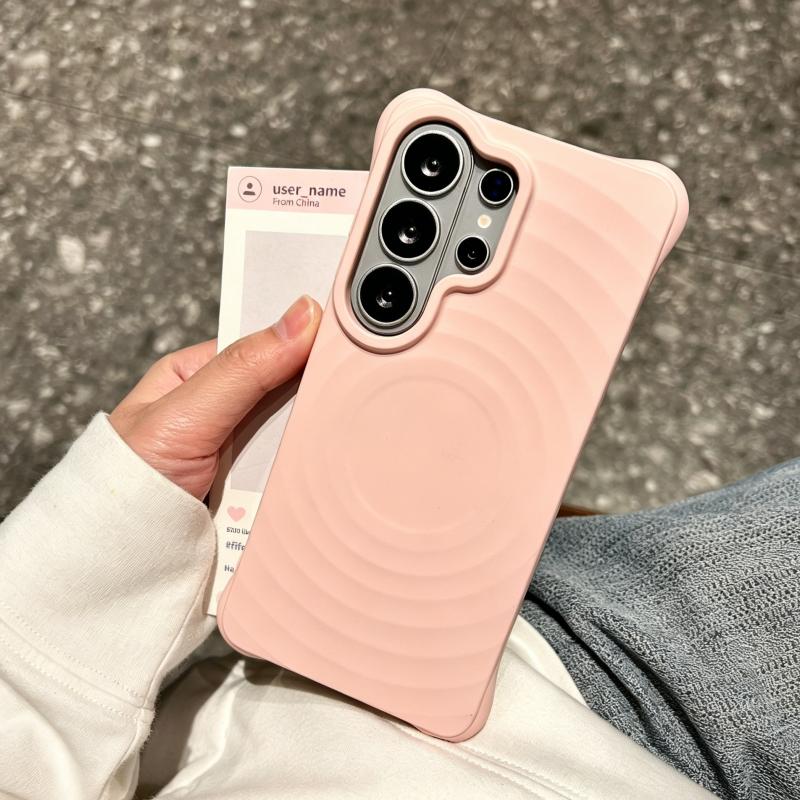 Fashion Water Ripple Pattern Silicone Magnetic Phone Case For Samsung Galaxy S26 Ultra S25 S24 Plus For Magsafe Anti-drop Cover
