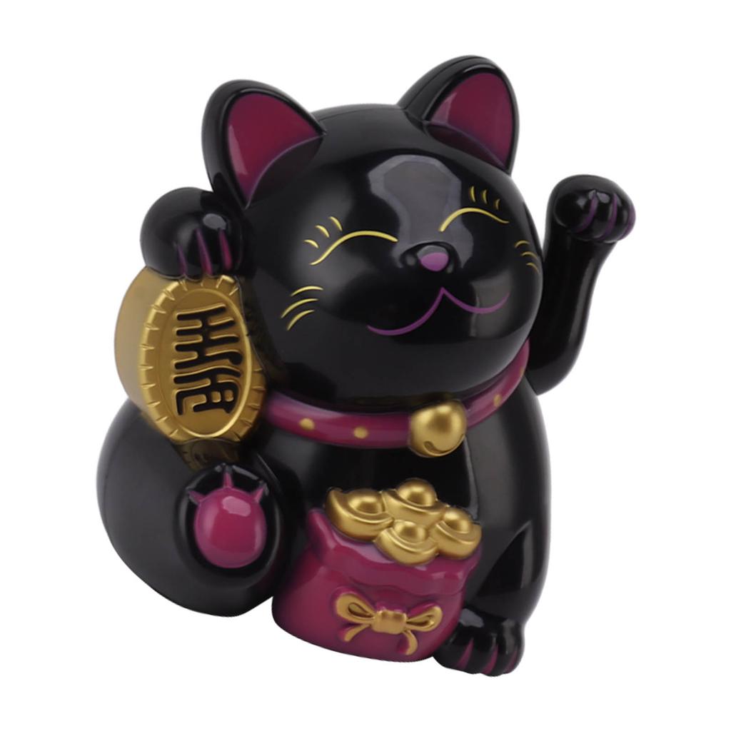 5.5in Electric Waving Arm Fortune Cat Decorative Cute Plastic Cat Ornaments for Cashier Desk