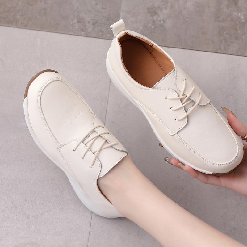 Women's Leather Boots Driving Comfort Women’s Wedge Sneakers Casual Nurse Loafers for Girls Walking Minimalist Summer Maternity Shoes for Women